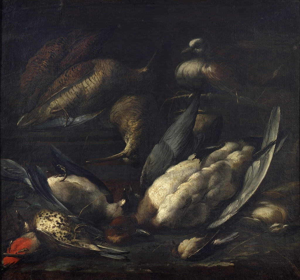 Candido - Natura morta con sevaggina e piccione vivo, Pinacoteca di Brera, Milano